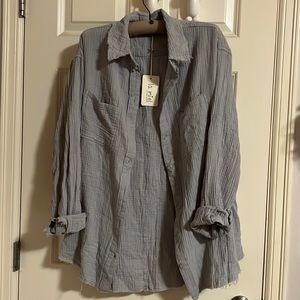 La Miel Grey Lightweight Cotton Shacket